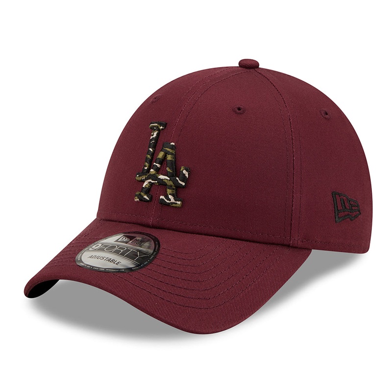 New Era 9FORTY L.A. Dodgers Baseball Cap – MLB Wild Camo – Maroon Adjustable