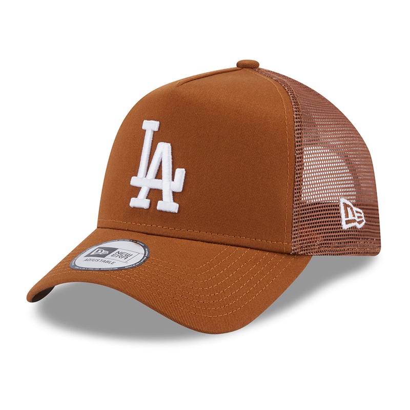 New Era L.A. Dodgers A-Frame Trucker Cap – MLB League Essential – Toffee-White Adjustable