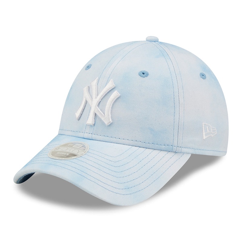 New Era Womens 9FORTY New York Yankees Baseball Cap – MLB Pastel Tie Dye – Sky Blue-White Adjustable