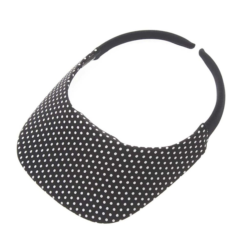 No Headache Original Clip On Polka Dot Sun Visor Black / White