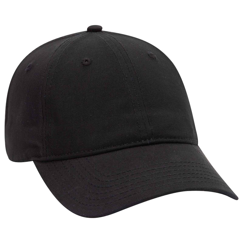 Otto 6 Panel Low Profile Baseball Cap, Ultra-Fine Brushed Superior Cotton Twill – 18-864 Black
