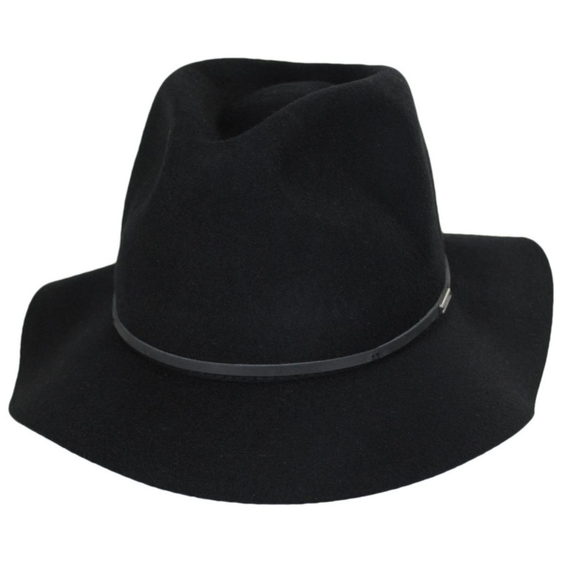 Wesley Packable Wool Felt Fedora Hat – Black/Black BLACK/BLACK XS