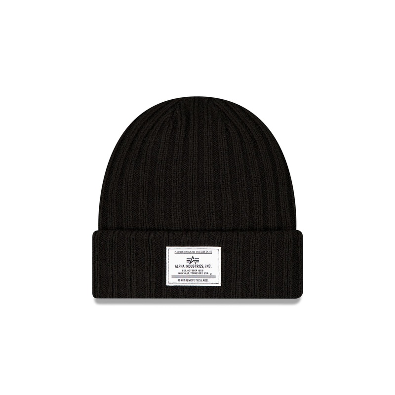 Alpha Industries x New Era Black Cuff Knit Hat One Size