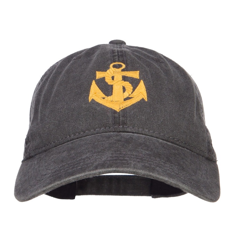Anchor Logo Embroidered Washed Cap Black One Size