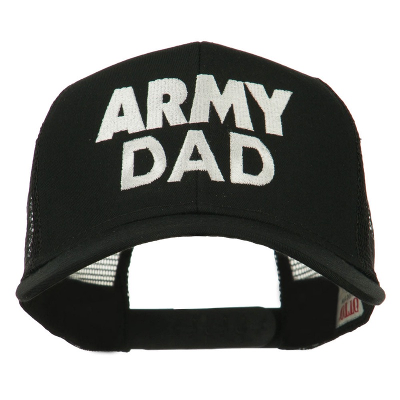 Army Dad Embroidered Cotton Twill Mesh Cap Black One Size