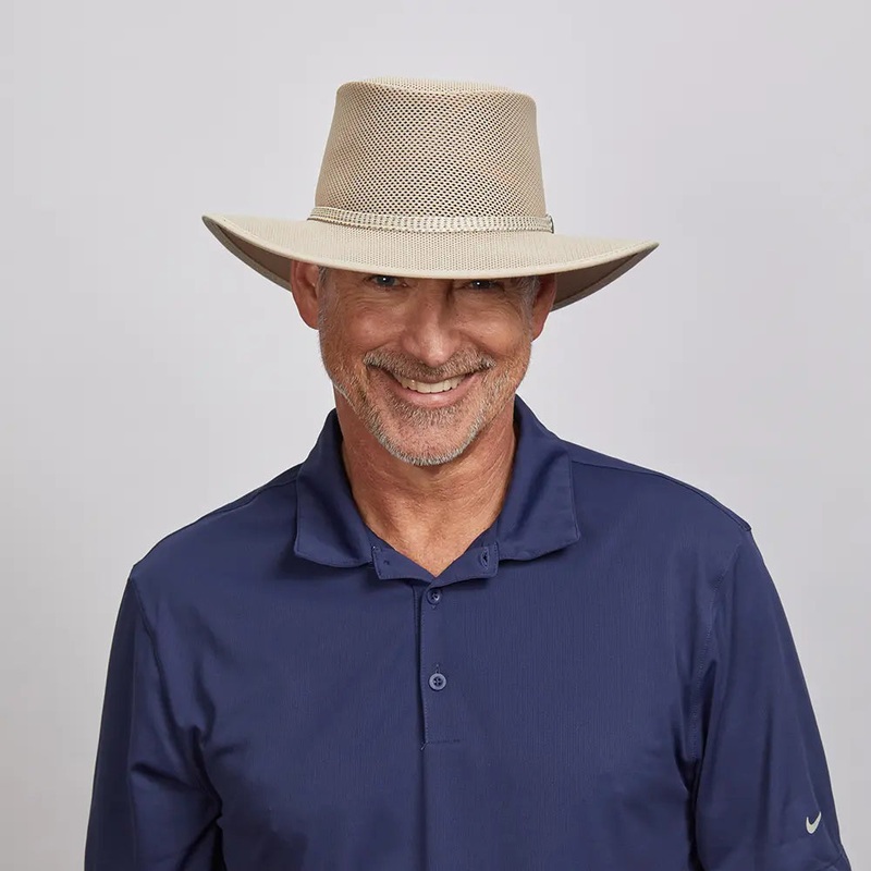 Cabana | Mens Breathable Wide Brim Sun Hat Ivory SM