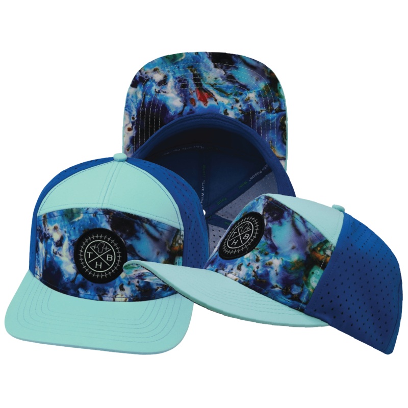 Color Vibes Hat – Flat Bill – Nebula – Mint / Blue – Laser Mesh