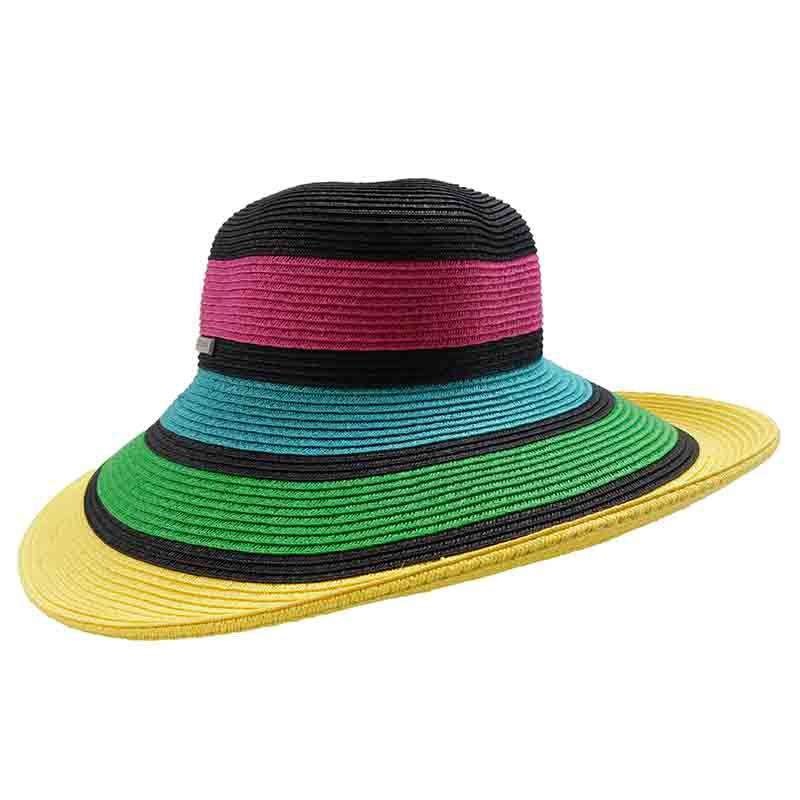 Colorful Striped Summer Floppy Hat by San Diego Hat Company Multicolor