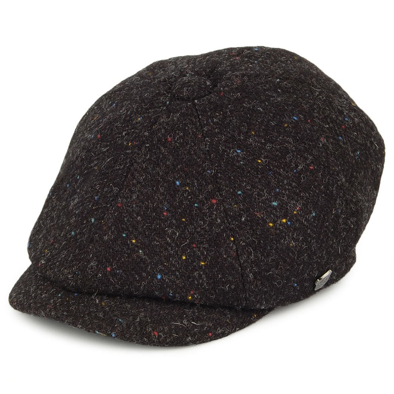 Failsworth Hats Carloway HARRIS TWEED Newsboy Cap – Charcoal 55