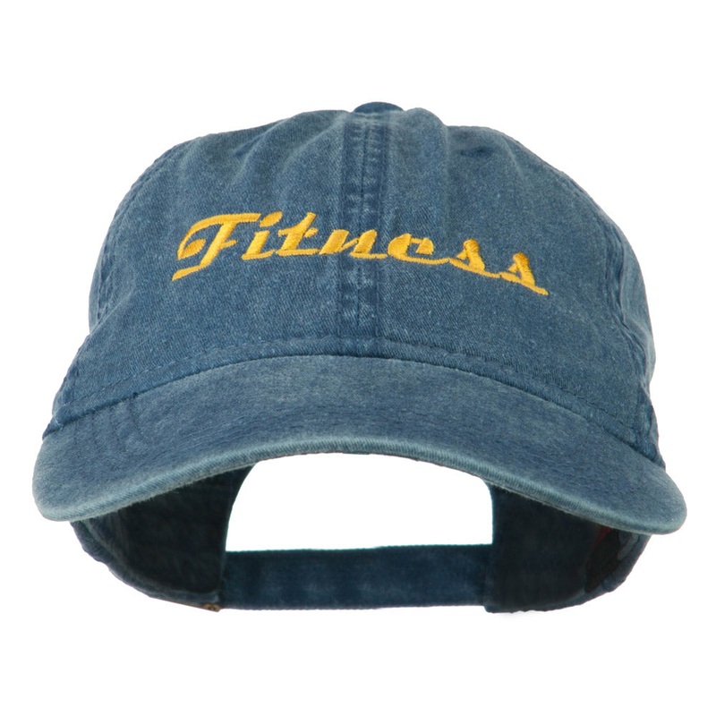 Fitness Wording Embroidered Cap Navy One Size