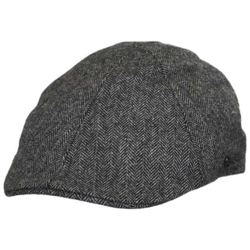 Herringbone Wool Blend Duckbill Ivy Cap GREY S