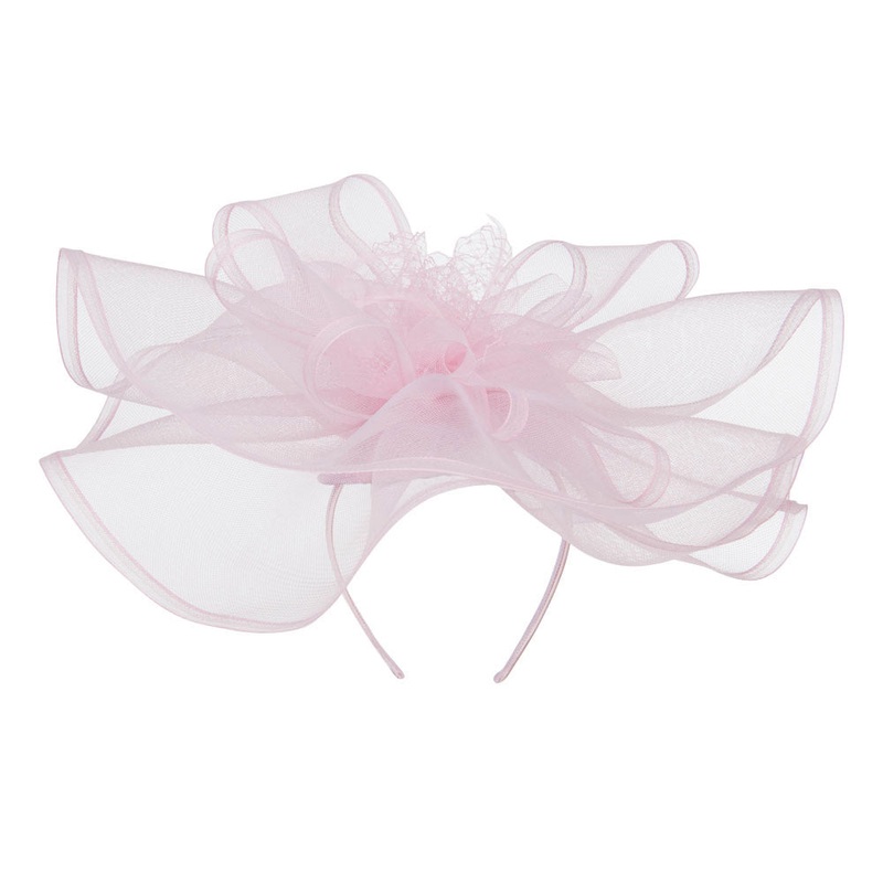 Horsehair Flower Headband Fascinator Red One Size