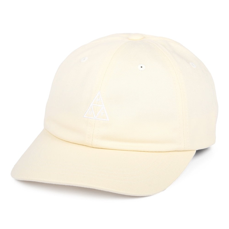 HUF Mini Triple Triangle Curved Visor Baseball Cap – Stone Adjustable