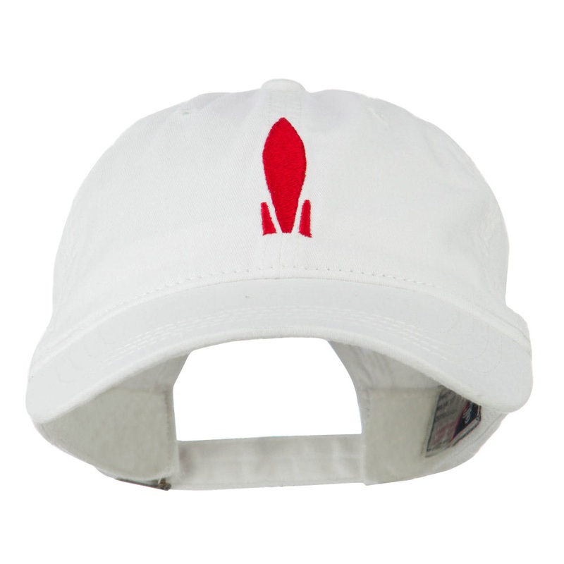 Image of Rocket Embroidered Washed Cap White One Size