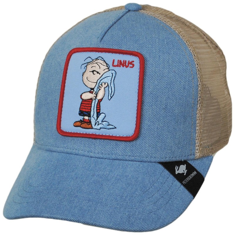 Linus Mesh Trucker Snapback Baseball Cap DENIM BLUE ADJUSTABLE