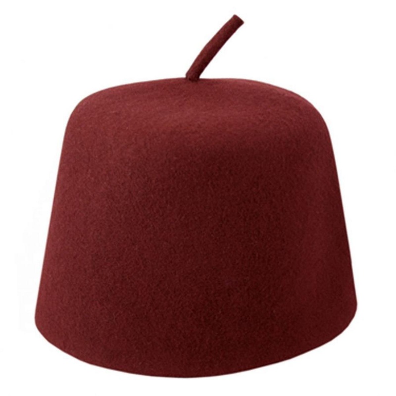Maroon Wool Fez with Stem MAROON S