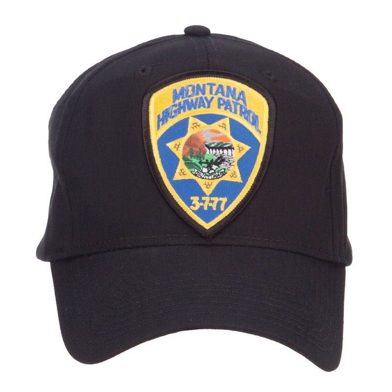 Montana State Highway Patrol Patched Cotton Cap Black One Size