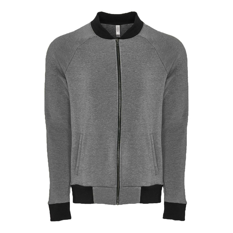 Next Level 9700 Unisex Malibu Bomber Jacket Heather Grey XS
