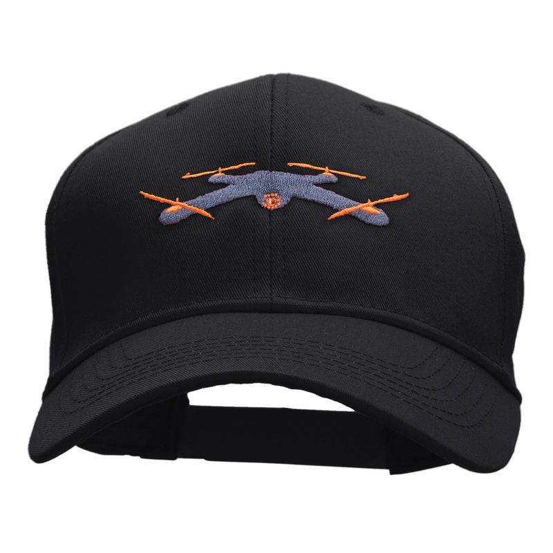 Playing with Drone Embroidered Six Panels Pro Style Cap Black One Size