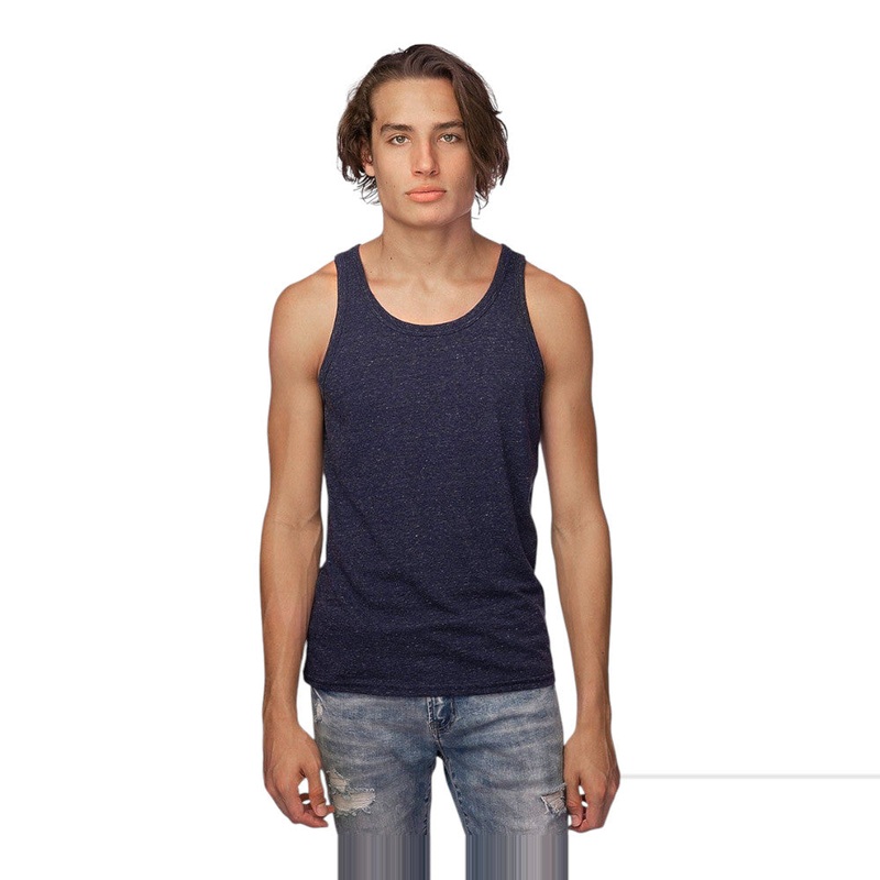 Royal Apparel Unisex Triblend Tank Top  Style 20058 Made in USA Tri Denim Navy XS