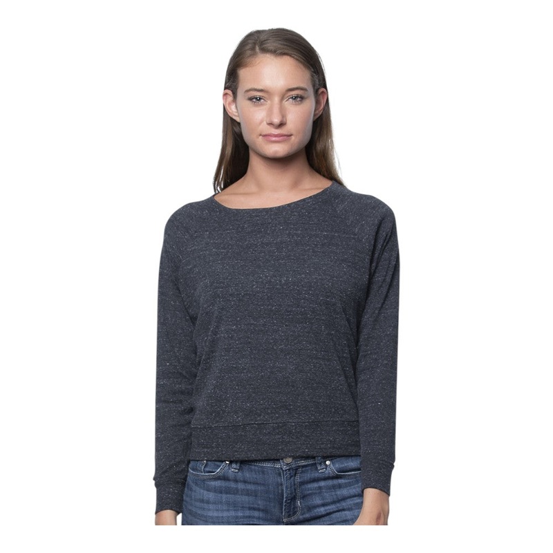 Royal Apparel Women’s Triblend Long Sleeve Raglan Pullover 20012 Made In USA Tri Ash XS