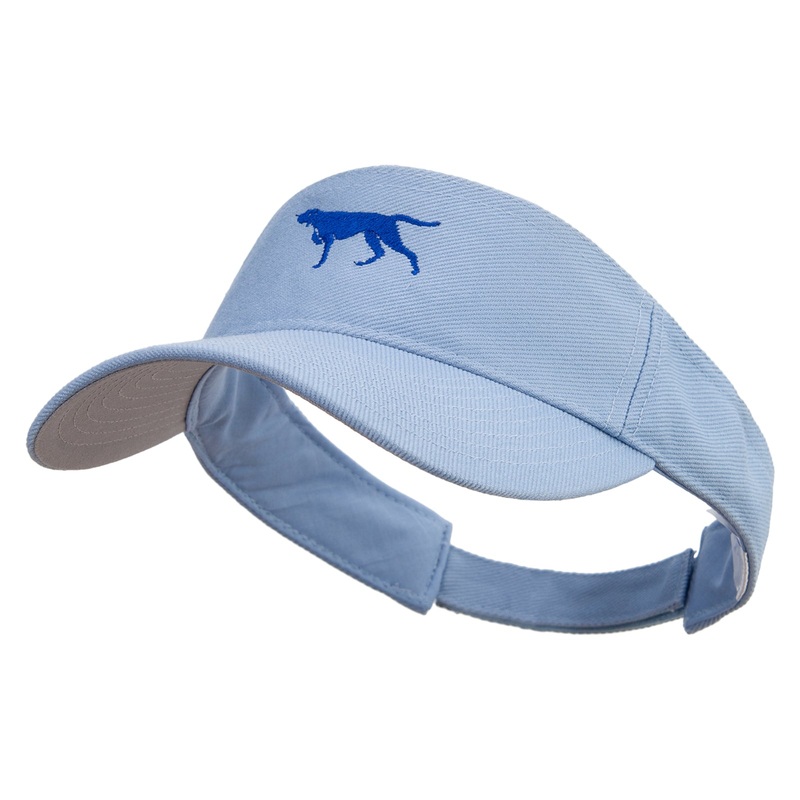 Running Dog Icon Embroidered Cotton Sports Visors Baby Blue One Size