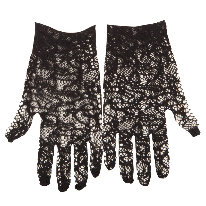 Woman’s Open Weave Summer Lace Glove Black One Size