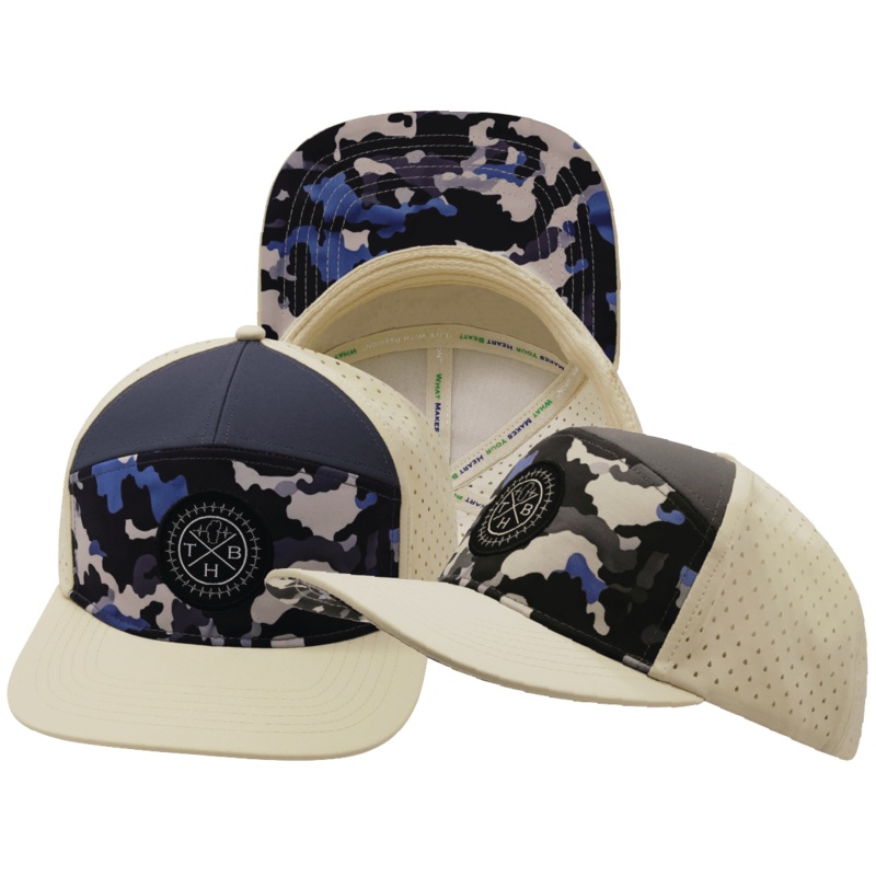 **YOUTH** Color Vibes Hat – Flat Bill – Dusk Camo – Cream / Charcoal – Laser Mesh