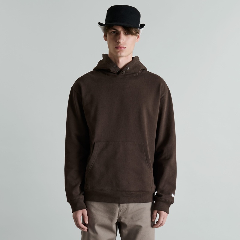 Amherst Corporal Walnut Snap Hoodie S