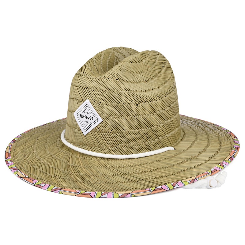 Hurley Hats Womens Diamond Straw Lifeguard Hat – Natural 1-Size
