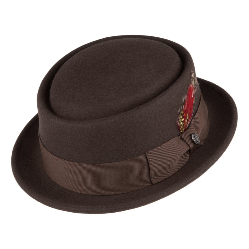 Jaxon & James Crushable Wool Pork Pie Hat – Brown S
