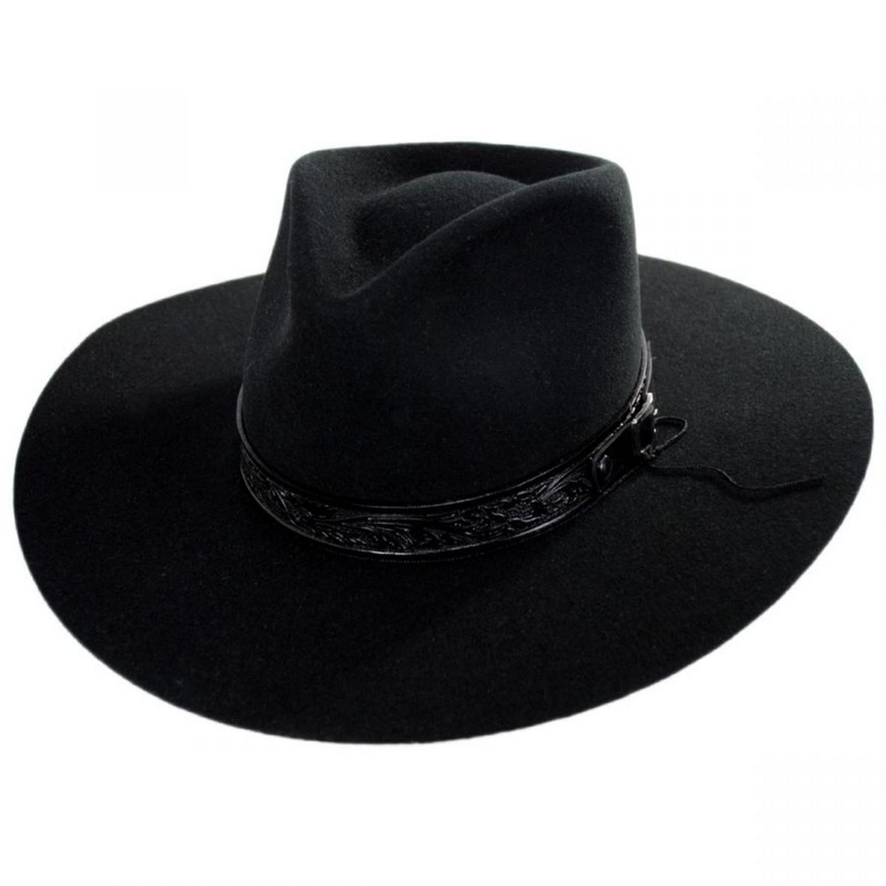 John Wayne McNally Wool Felt Western Hat BLACK S