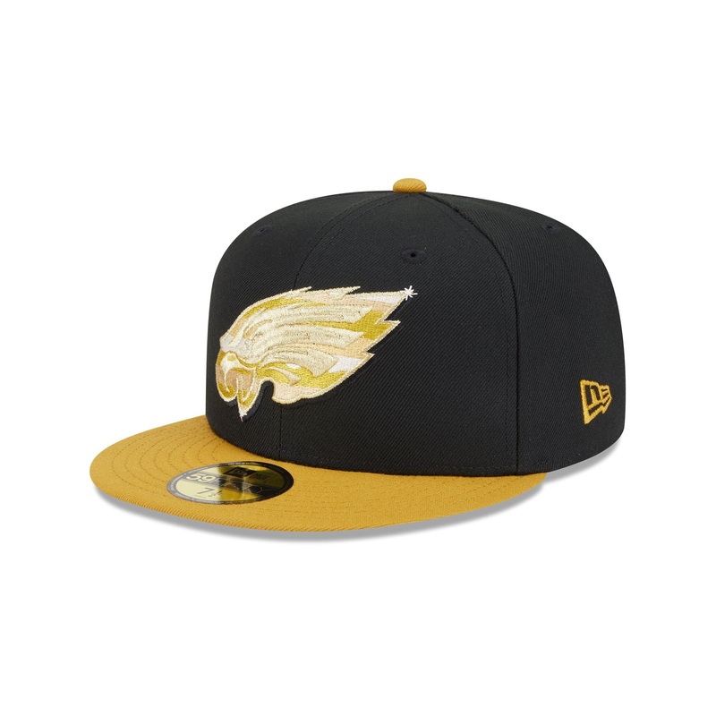 Philadelphia Eagles Metallic Gold Logo 59FIFTY Fitted Hat 7