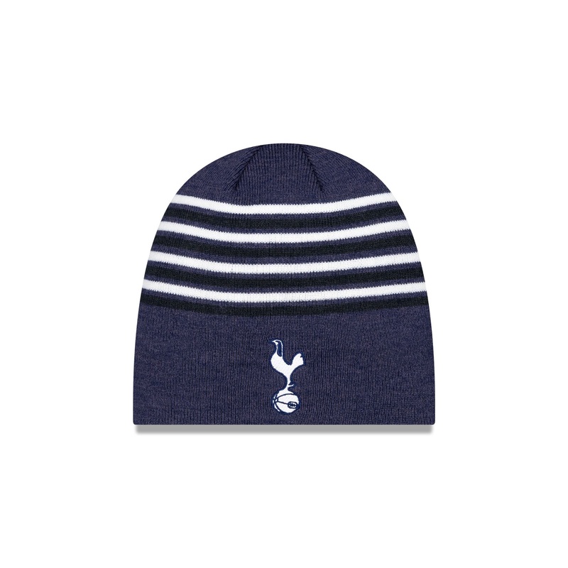 Tottenham Hotspur Stripe Navy Knit Beanie Hat One Size
