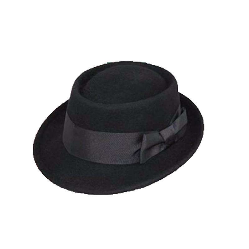 Wool Felt Porkpie Fedora Hat, Black – Jeanne Simmons Hats Black