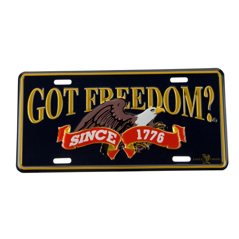 Assorted 3D Car Plates Freedom One Size