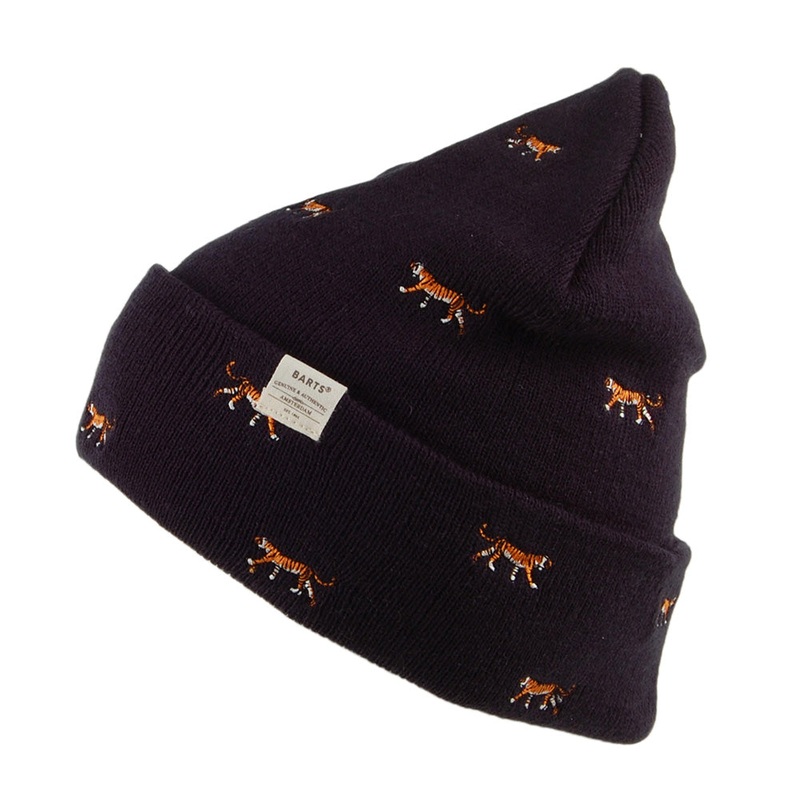 Barts Hats Vinson Tiger Cuffed Beanie Hat – Navy Blue 1-Size