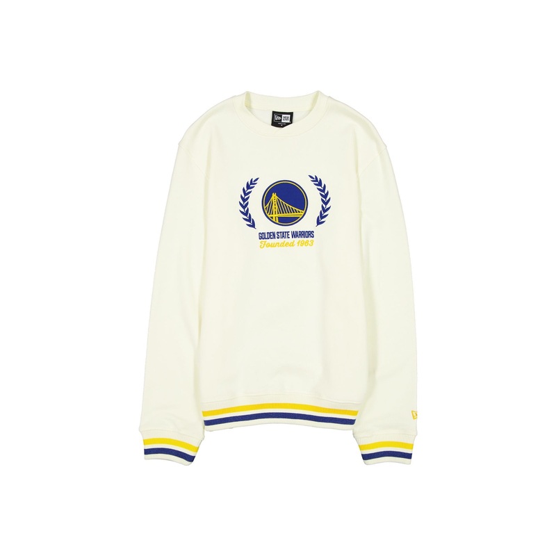 Golden State Warriors Throwback Chrome White Crewneck S