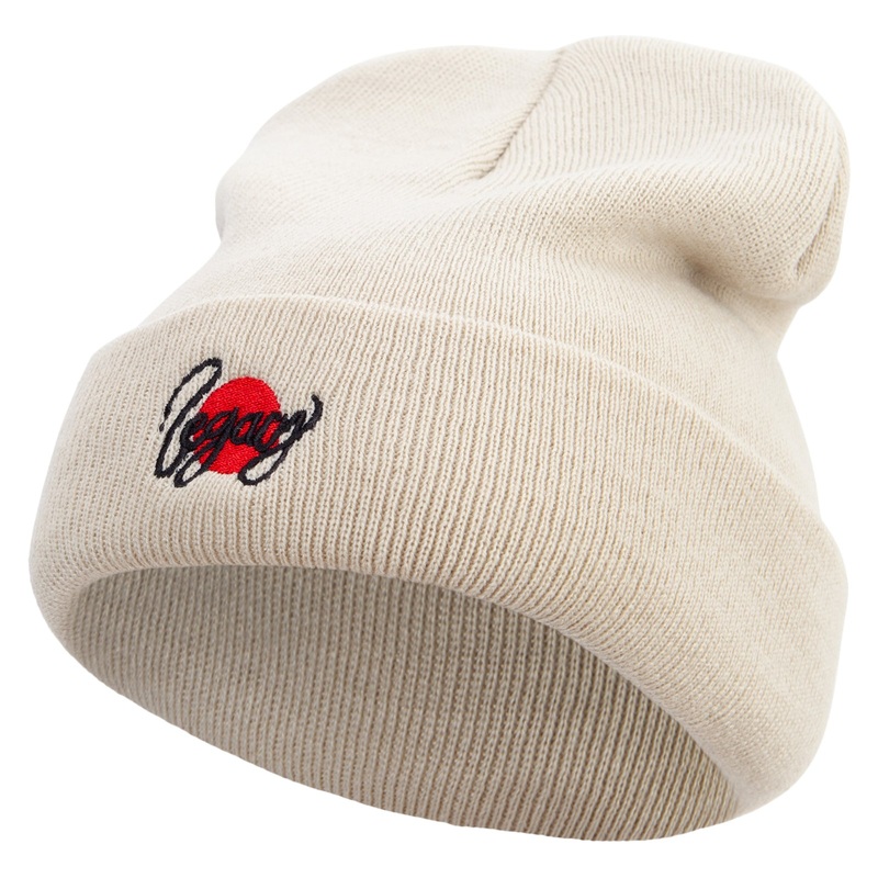 Legacy Snake Embroidered 12 Inch Long Knitted Beanie Birch One Size