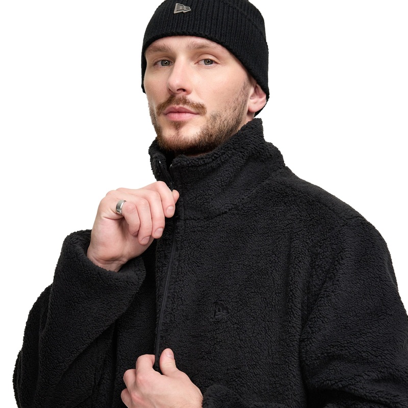 New Era Black Sherpa Jacket M