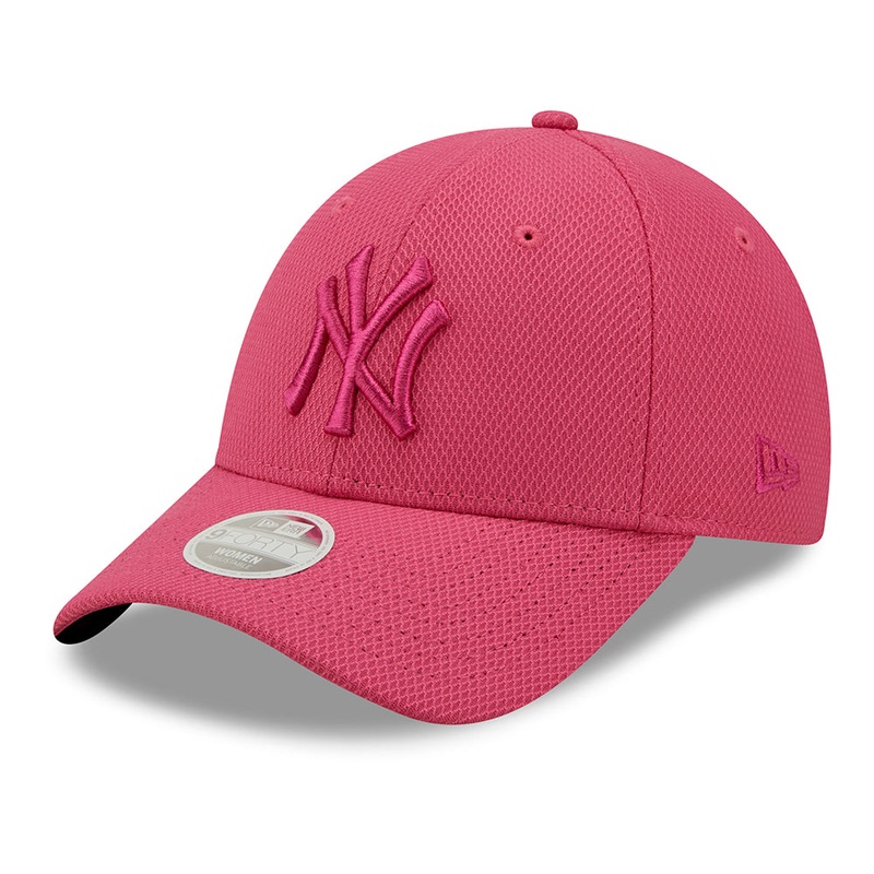 New Era Womens 9FORTY New York Yankees Baseball Cap – MLB Diamond Era – Pink Adjustable