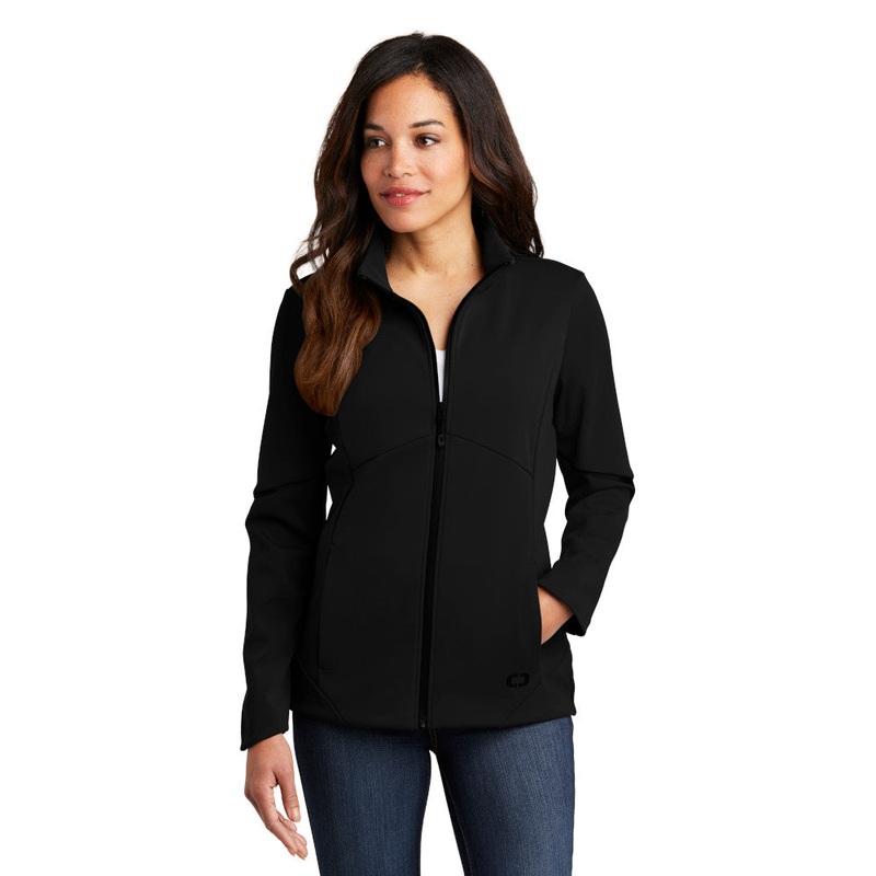 OGIO LOG725 Ladies Exaction Soft Shell Jacket Blacktop XS