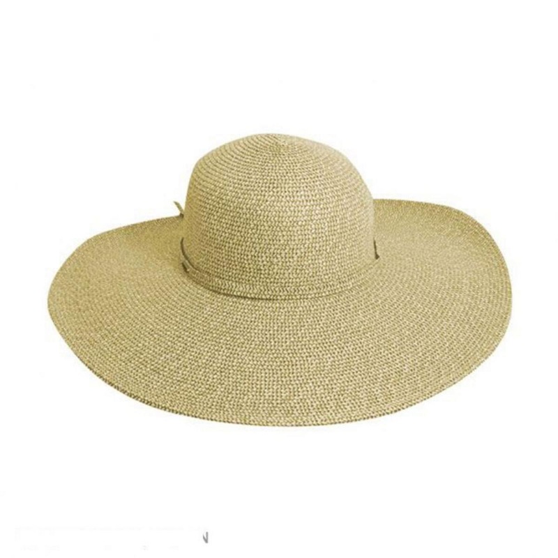PB 5-Inch Brim Toyo Straw Sun Hat NATURAL/BROWN ONE SIZE FITS MOST