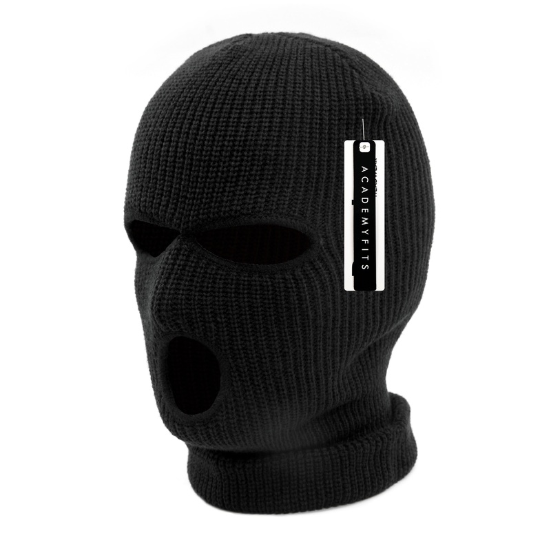 Academy Fits Ski Mask Three Hole 3-Hole Face Mask 6043 Black