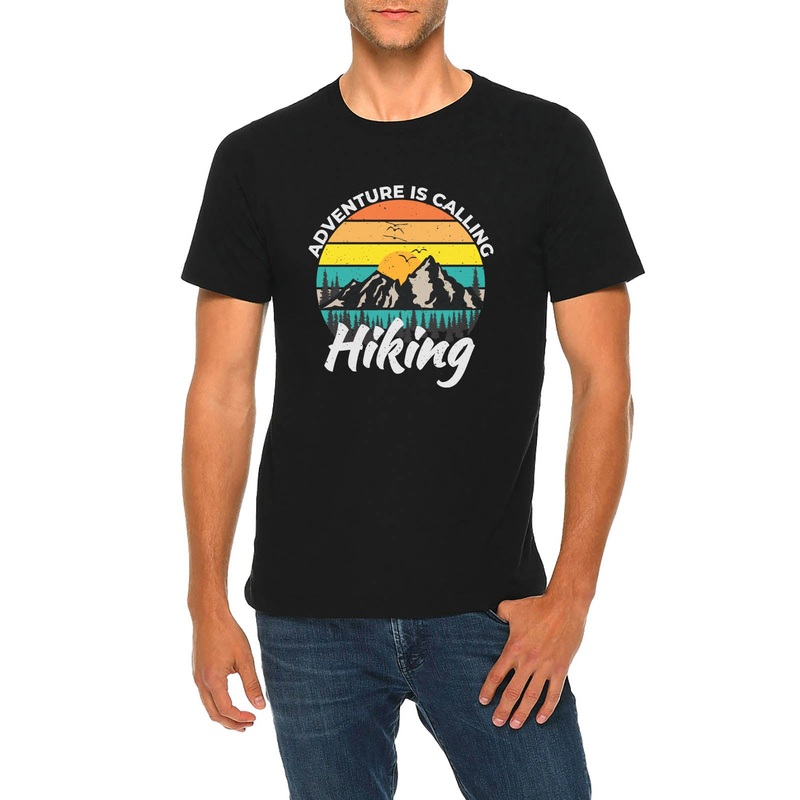 Adventure Is Calling Graphic Design Deluxe Jersey T-Shirt Black XS