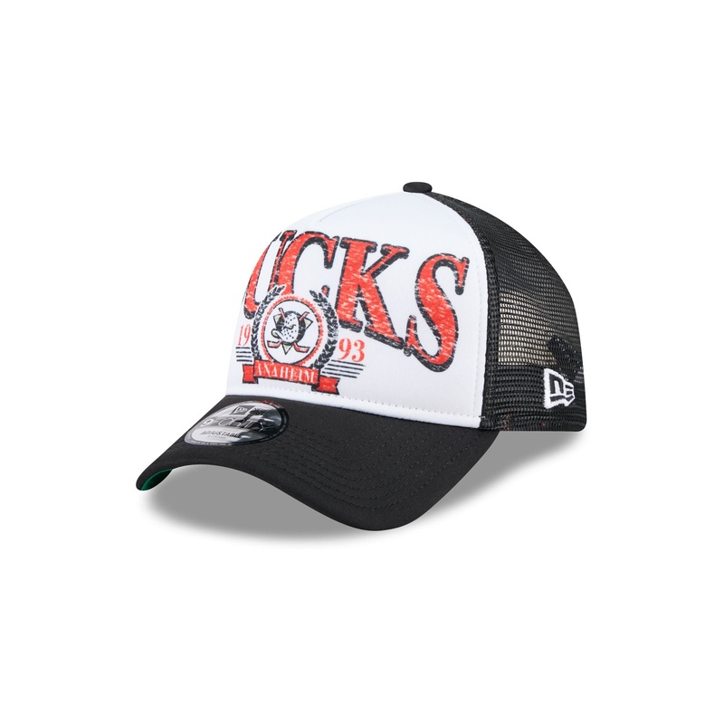 Anaheim Ducks Distressed 9FORTY A-Frame Trucker Hat One Size