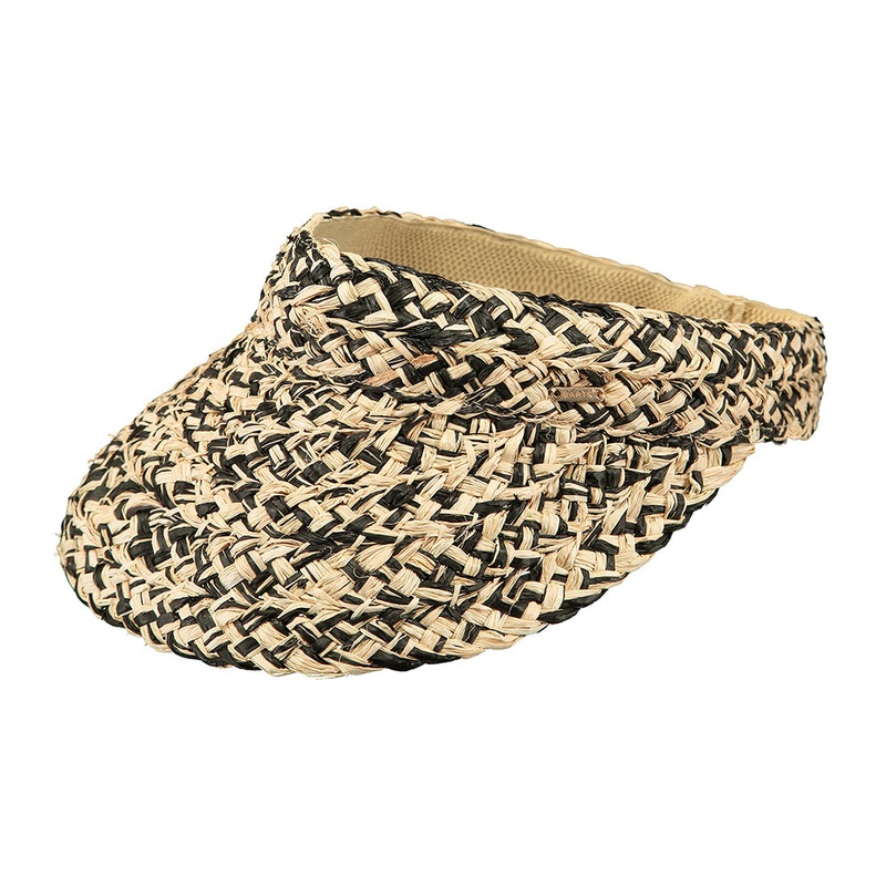 Barts Hats Fatua Raffia Straw Visor – Natural-Black 1-Size