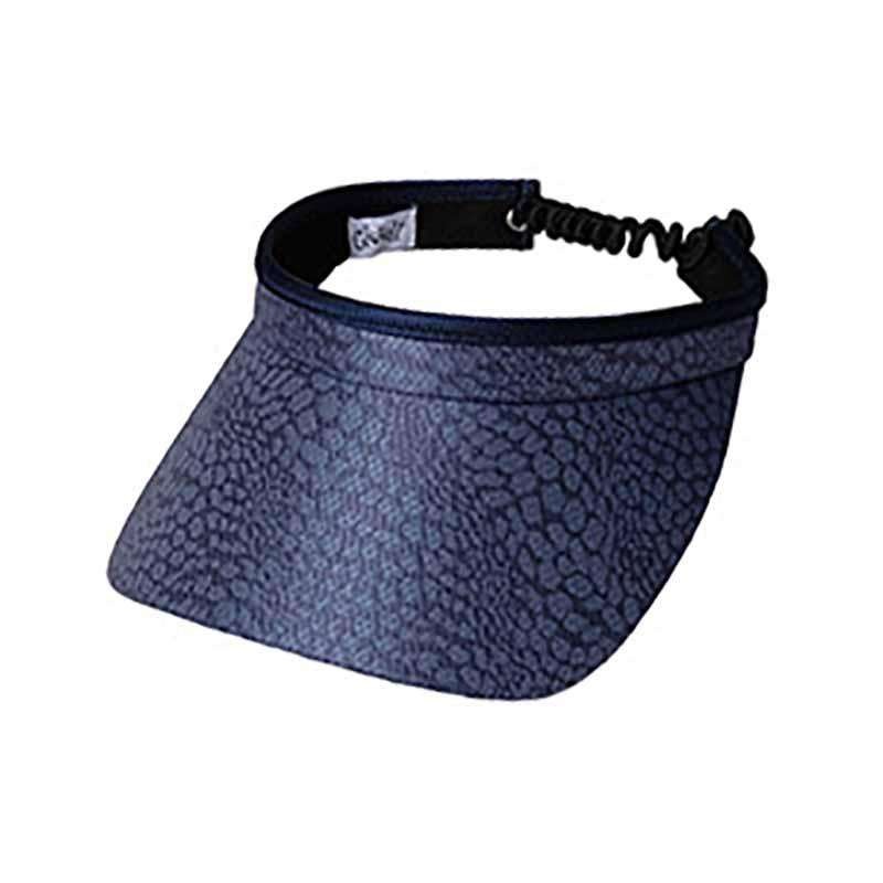Chic Slate Golf Sun Visor with Coil Lace by GloveIt Navy