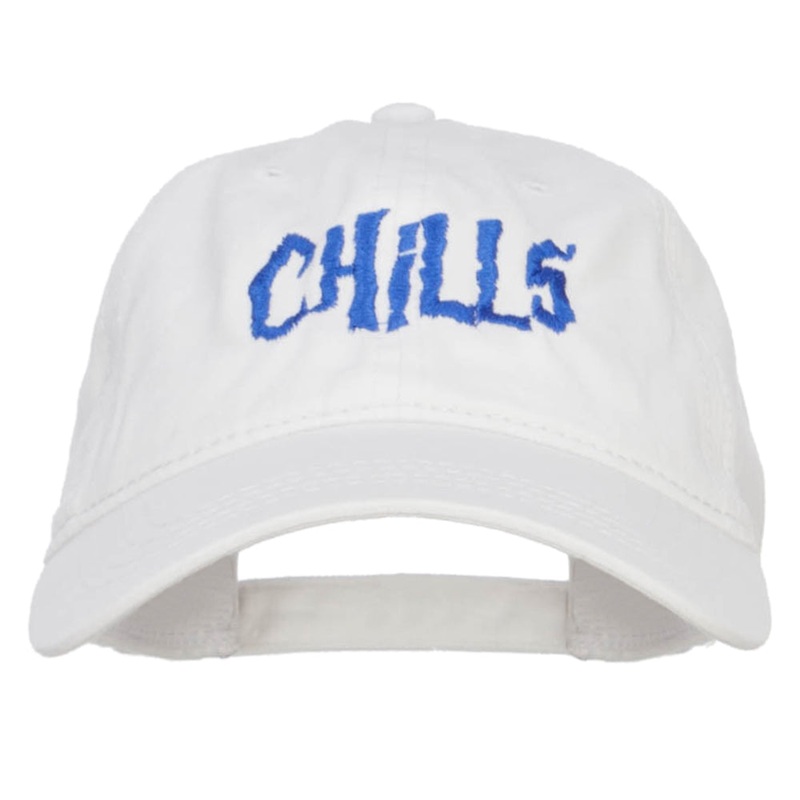 Chills Embroidered Washed Cap White One Size