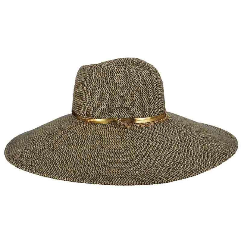 Extra Large Brim Summer Safari Hat with Metallic Accent – Scala Hats Navy M/L (58 cm)
